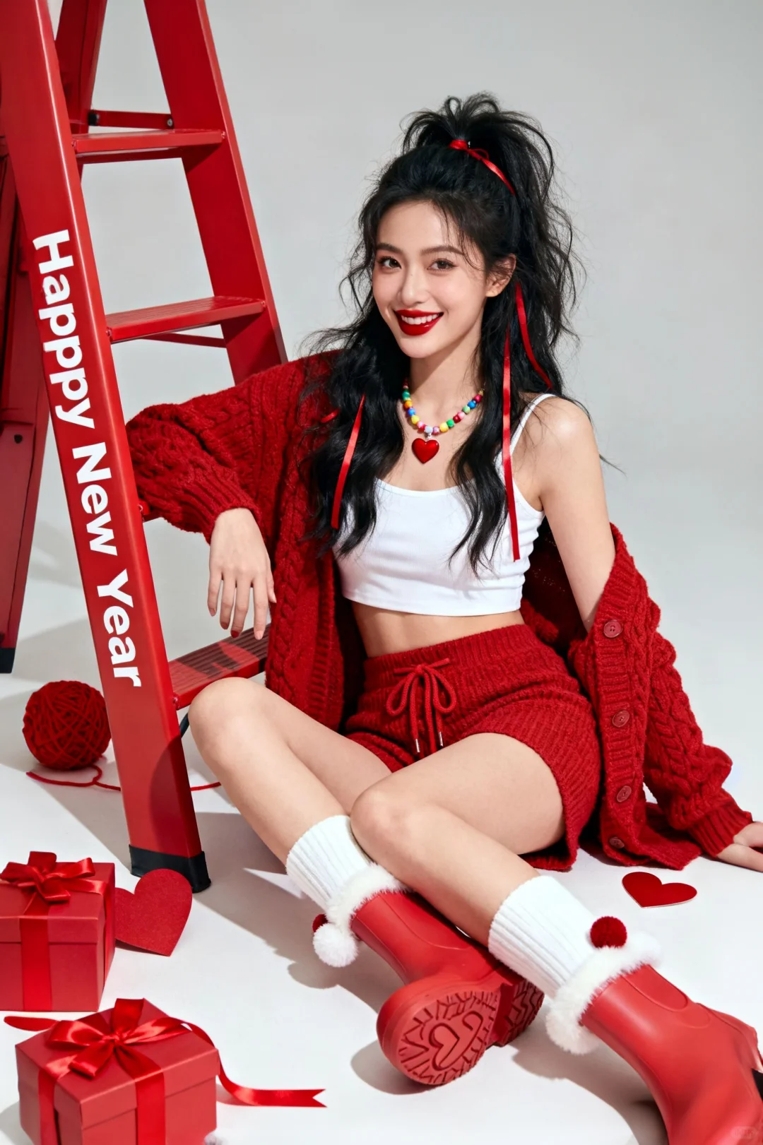 Ai写真●0元获得 2026新年红梯节节高写真！