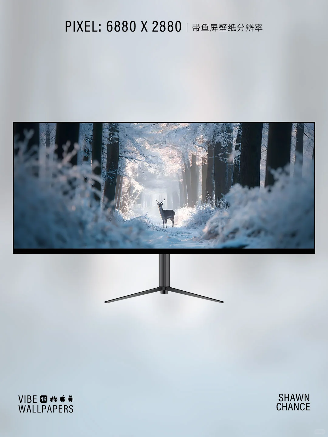 🦌雪林中的鹿，氛围感直接拉满～