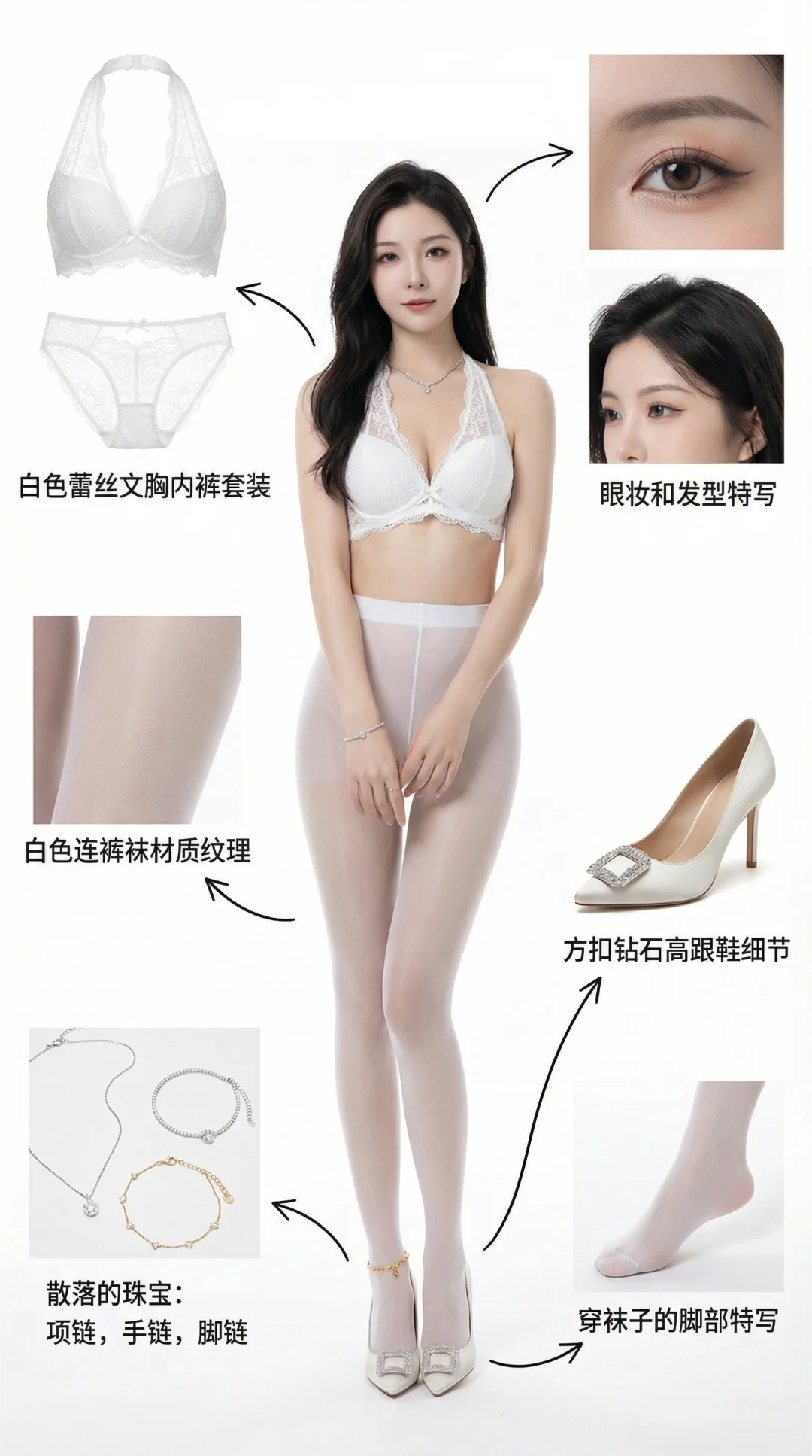 白丝+高跟鞋：气质优雅的高级感穿搭