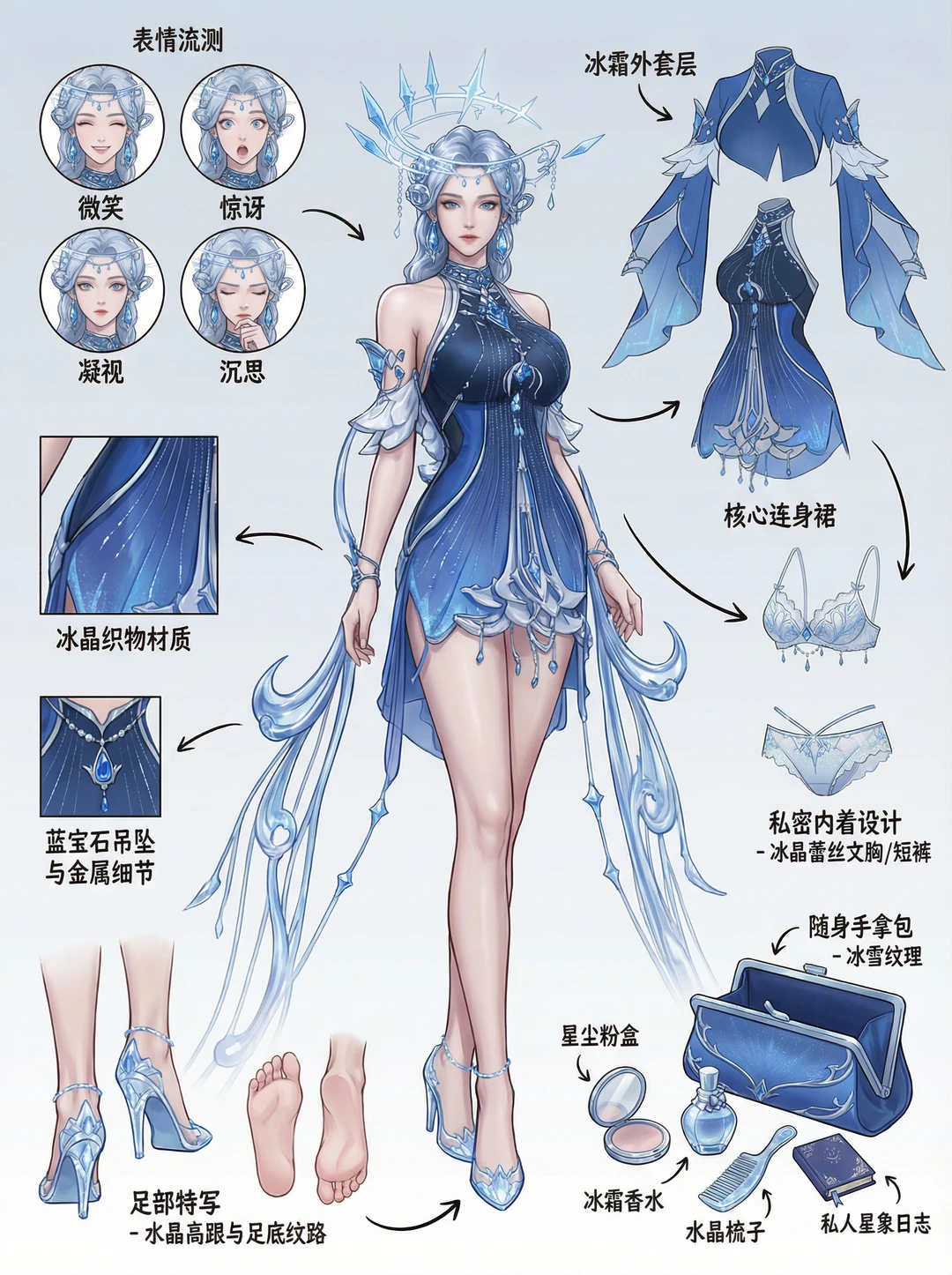 被这张冰雪女王设定图美疯了❄️