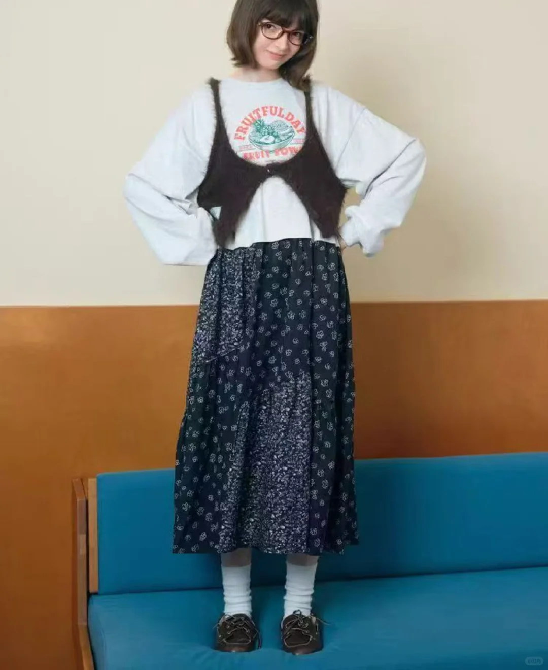 当我的复古潮人校服搭配上了裙子～