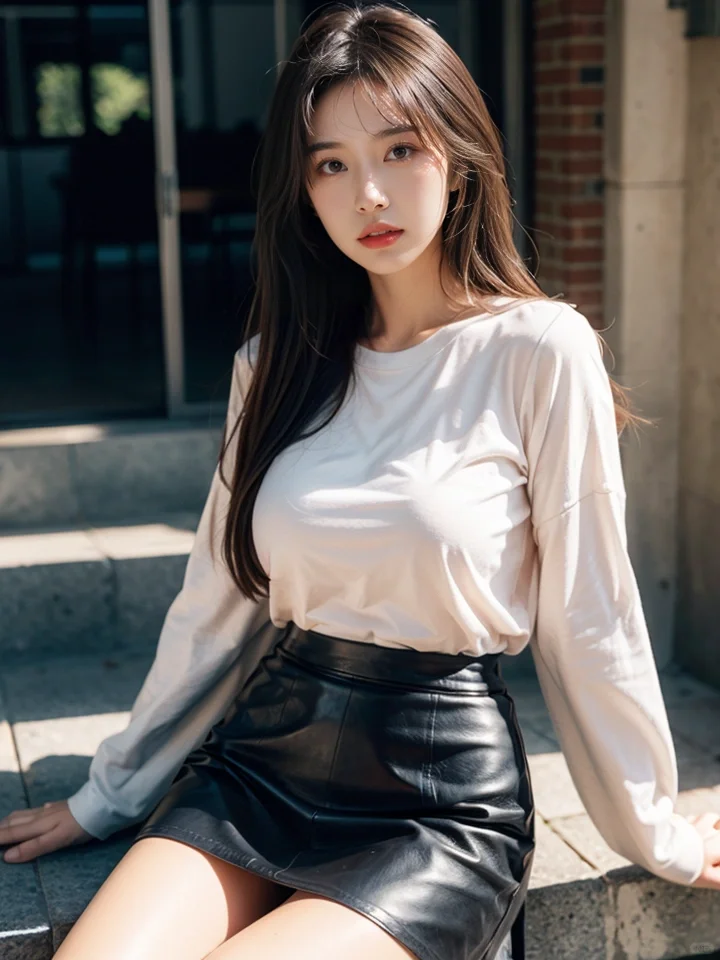 AI绘画 S219｜邻家女孩长袖短裙有气质