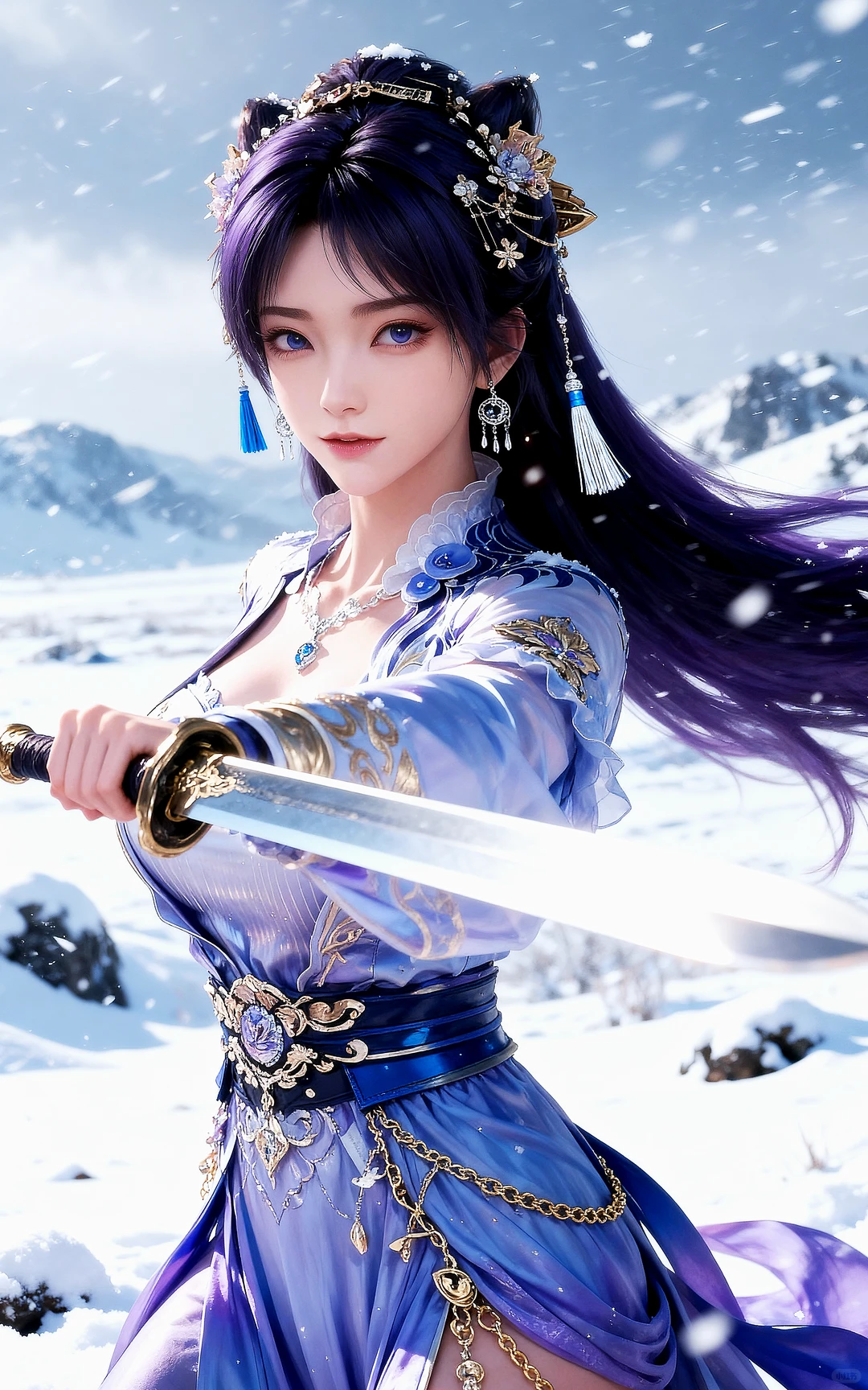 国漫女神｜姬紫月遮天美女AI二次元动漫壁纸