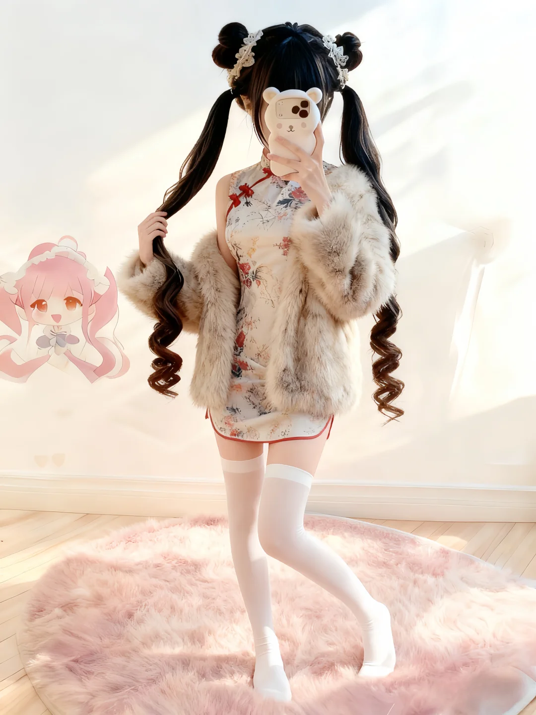 穿上我妈妈的貂毛，即少妇又萝莉简直少萝～