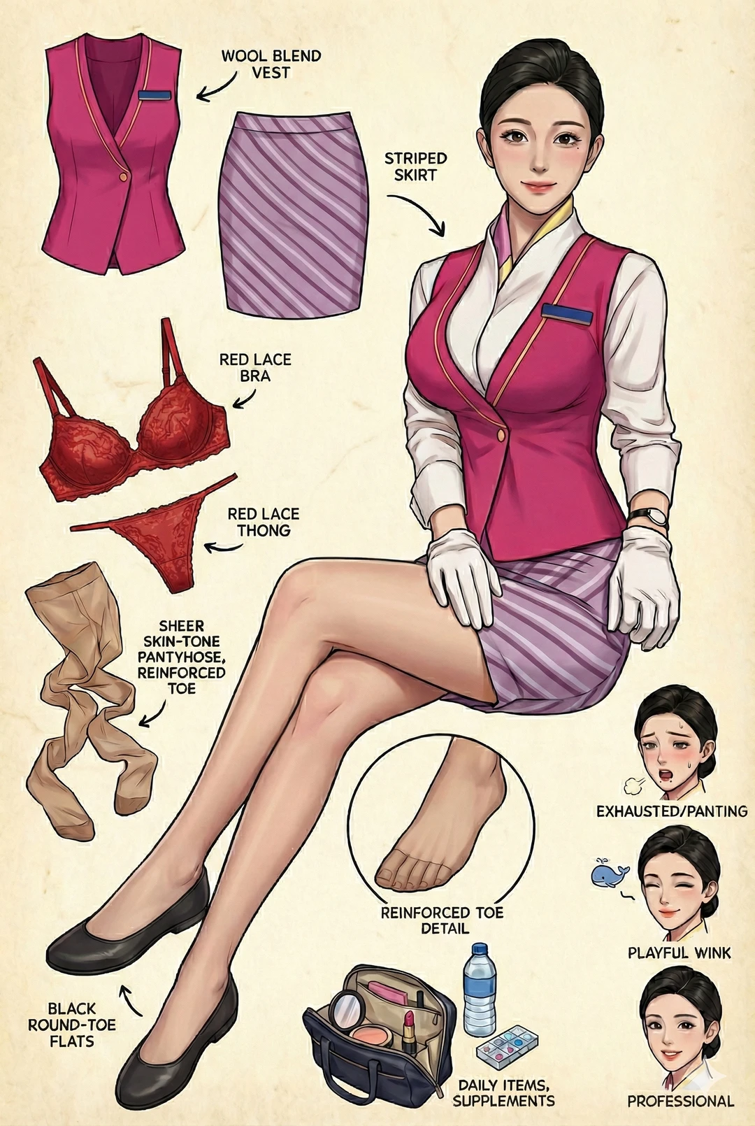 AI十四款空姐制服合集！Gemini Nano制服美学