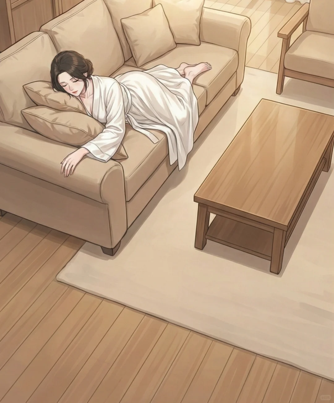 休息在家沙发上睡觉，敲门声响起