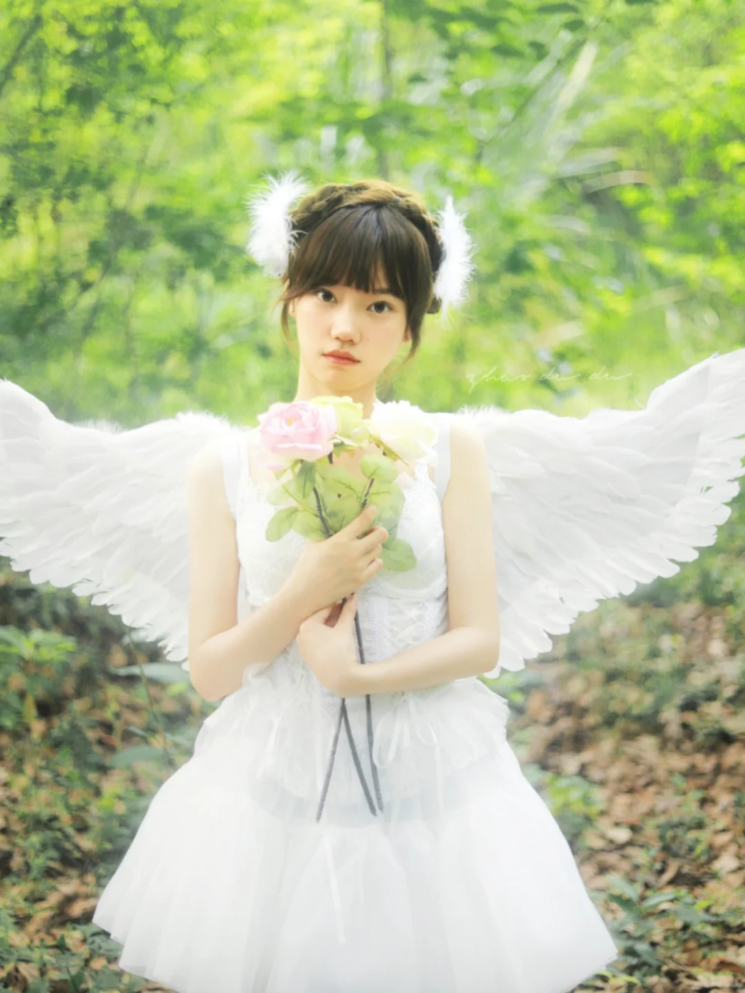 天使翅膀拍照！