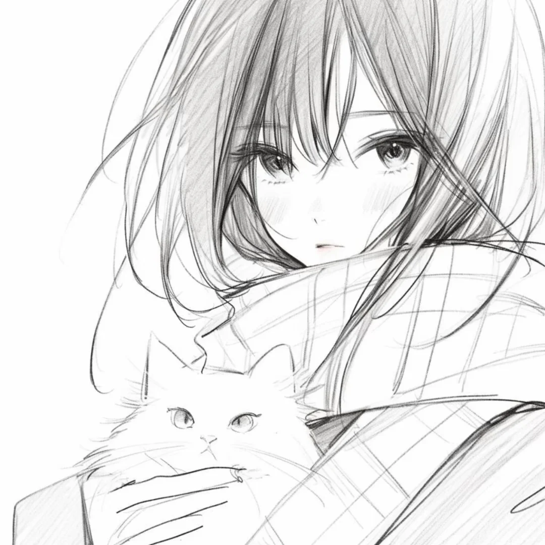 素描线稿头像呀