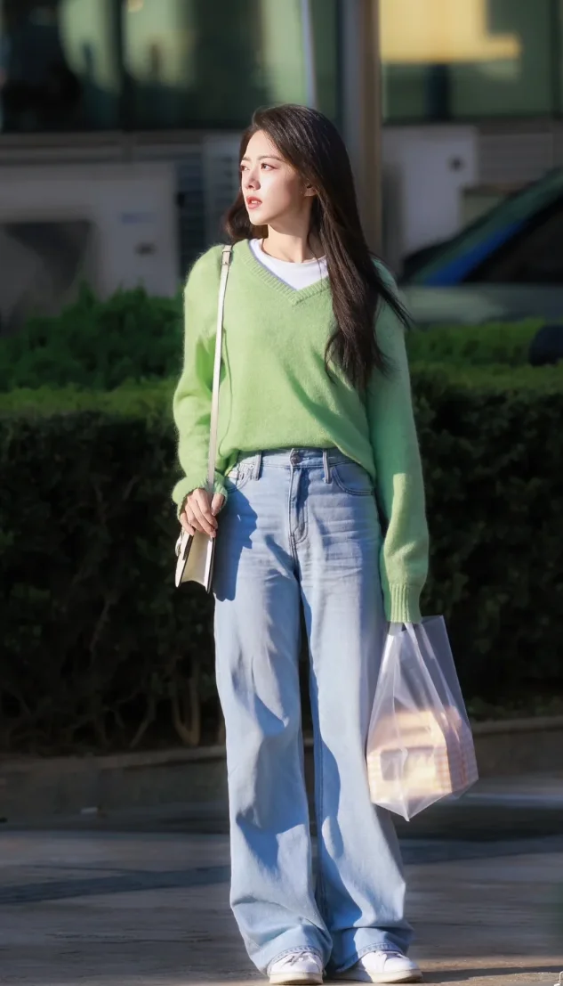 赵今麦青苹果系穿搭|可爱又青春