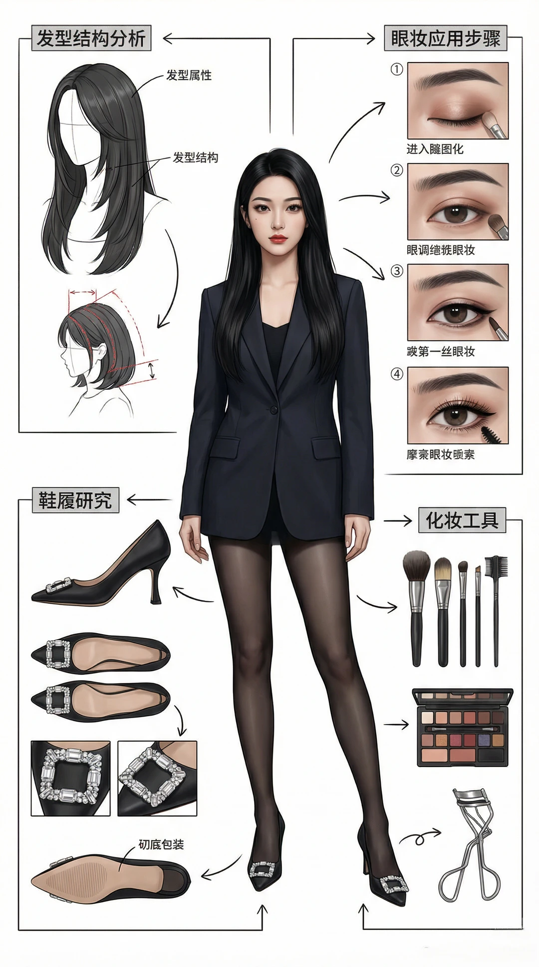 白丝+高跟鞋：气质优雅的高级感穿搭