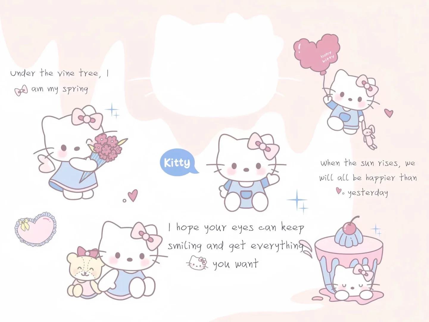 草莓🍓Kitty｜平板壁纸套图
