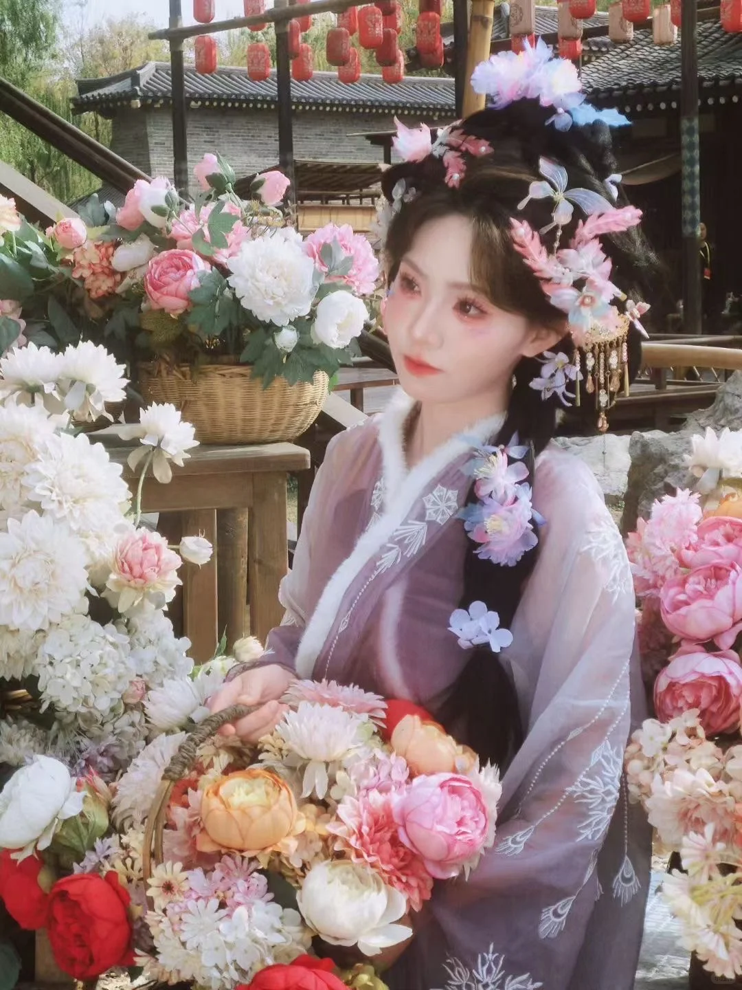 襄阳陪拍｜紫色花神妆造更加迷人