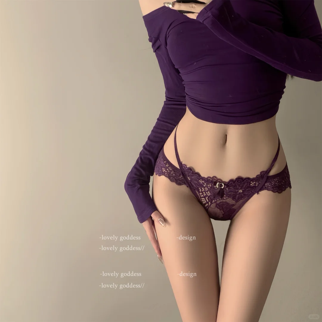 氛围感拉满！这条紫色蕾丝内裤我爱到不行！