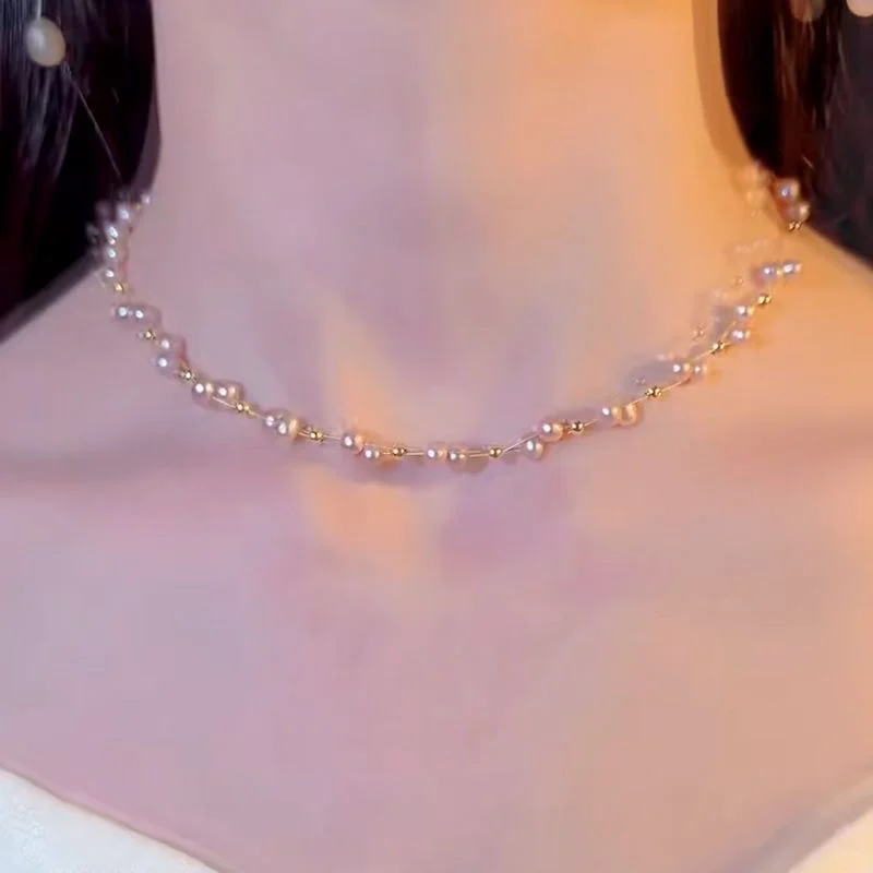 真的会被珍珠项链闪到‼️