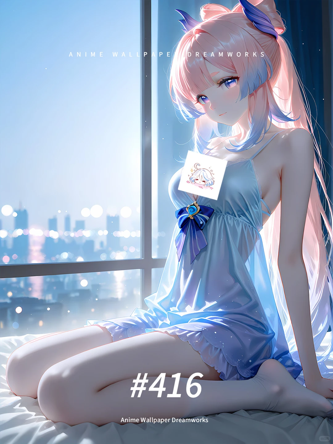 原神壁纸•心海•霓光睡衣