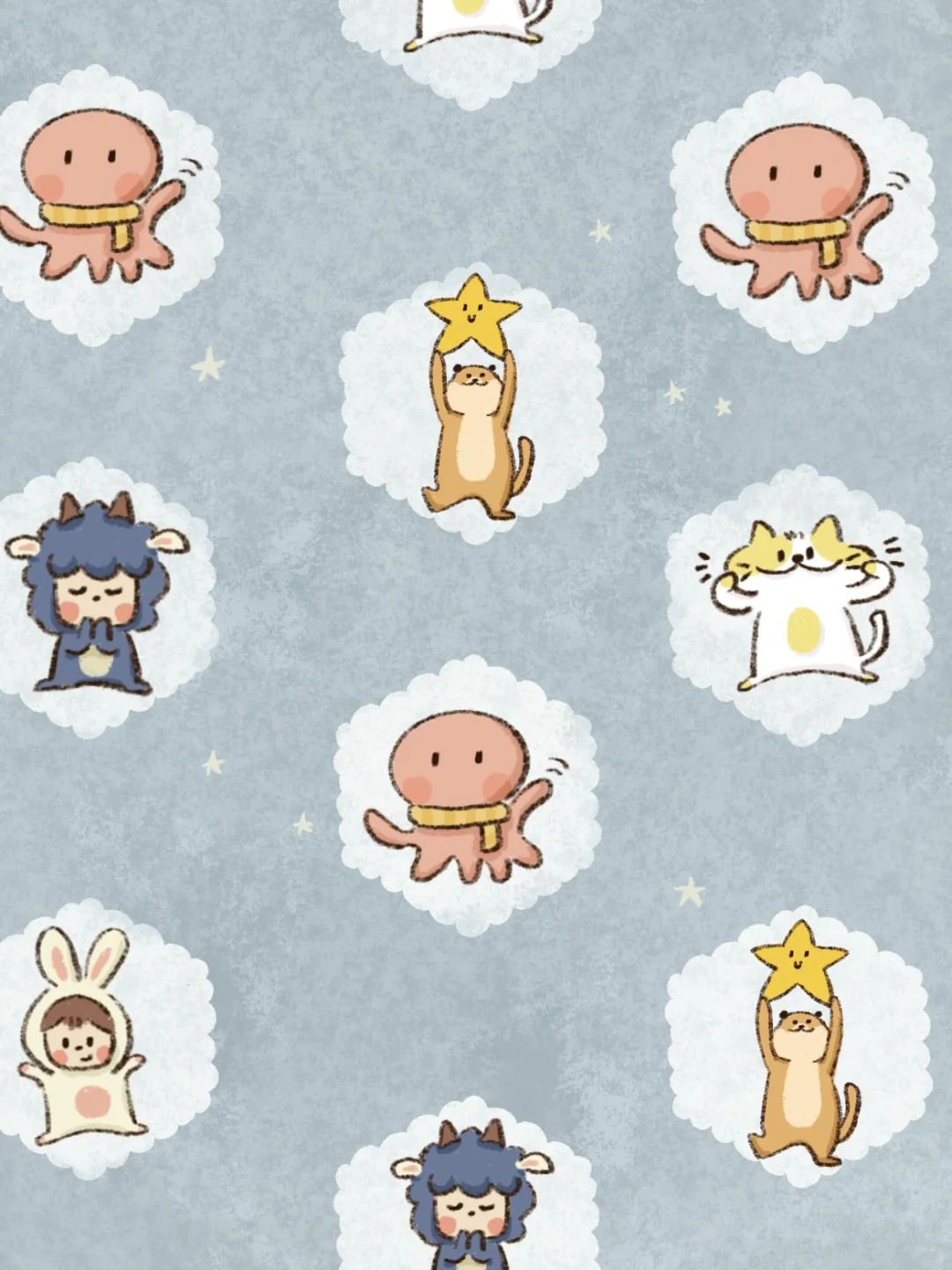 Enter's Home 原创手机壁纸｜飘在云上的星