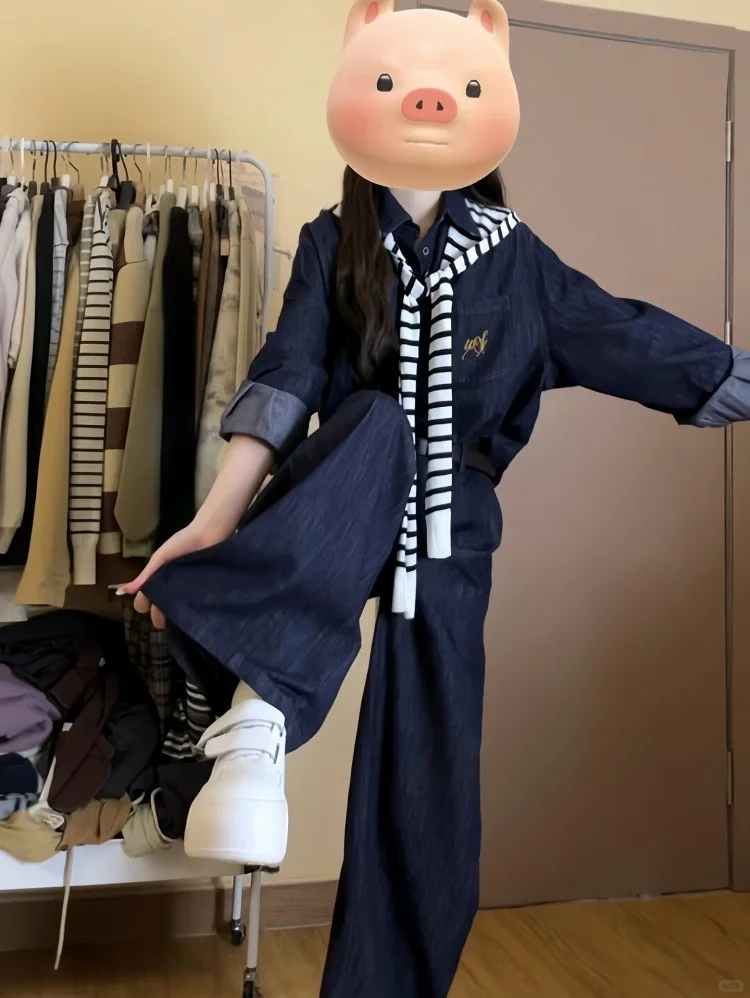 韩系复古慵懒休闲运动套装女秋季时尚🔥