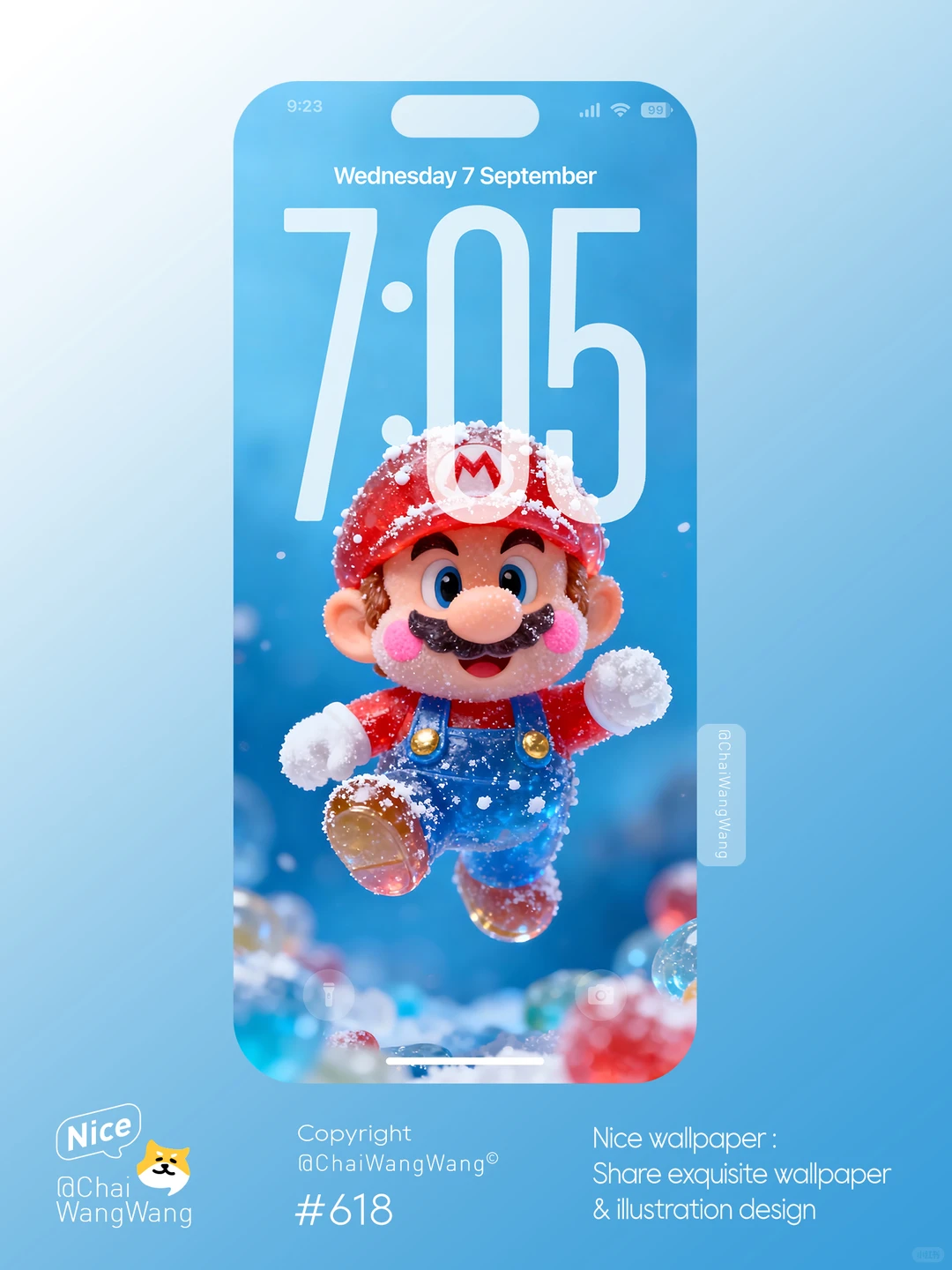 马里奥透明fufu软糖来啦丨手机壁纸#618