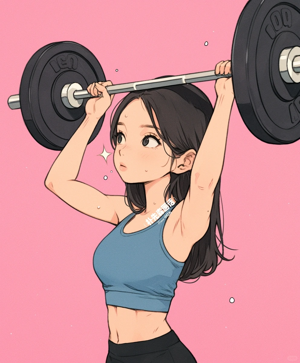 健身女孩头像·力量感女生今天练了！