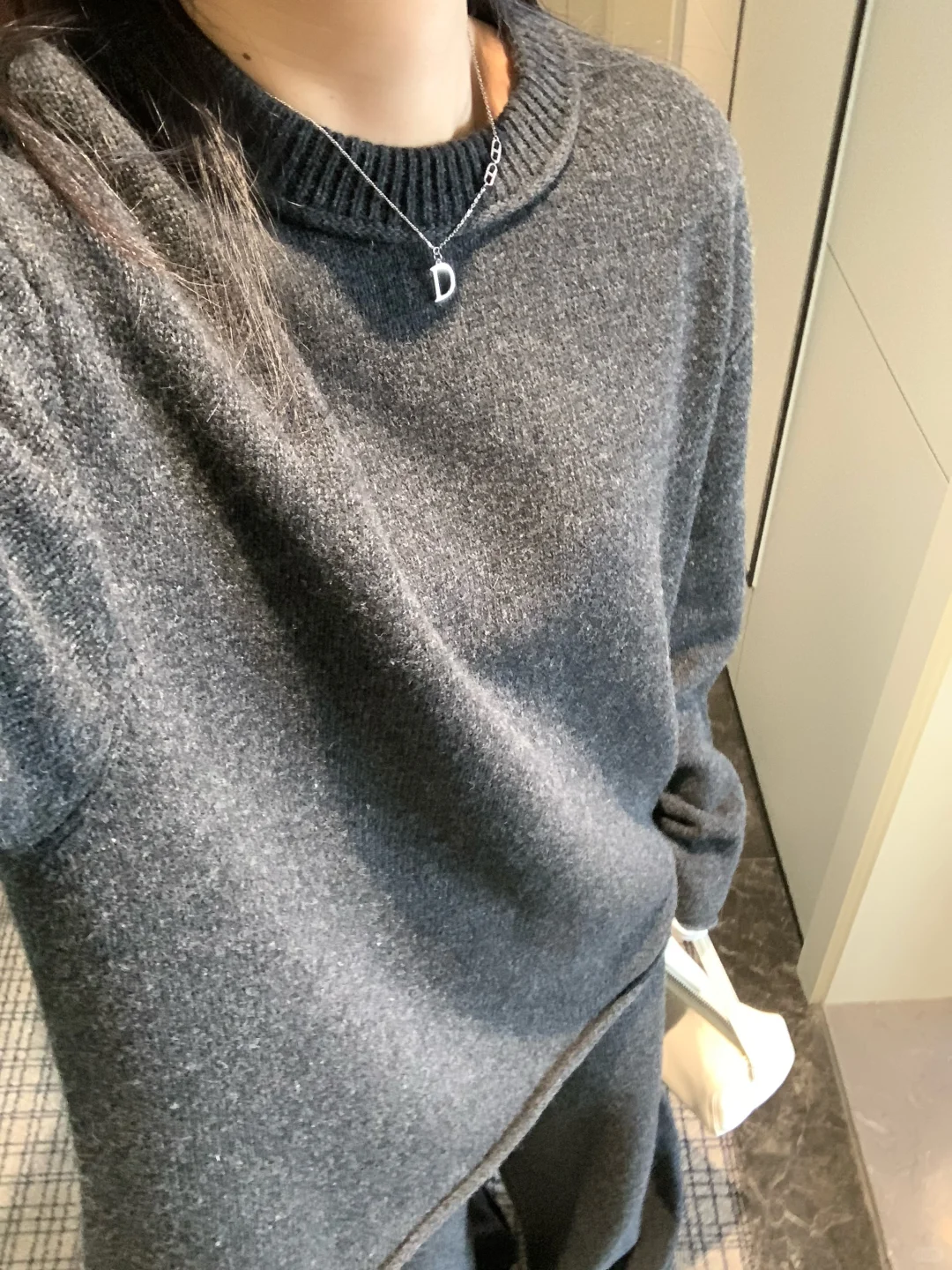 好慵懒的一套毛衣套装