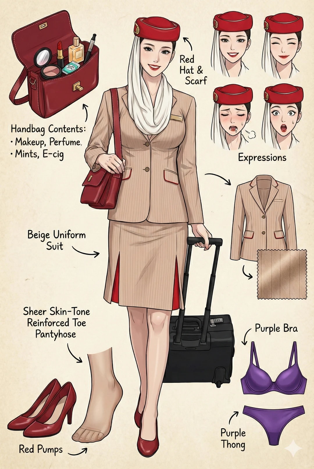 AI十四款空姐制服合集！Gemini Nano制服美学