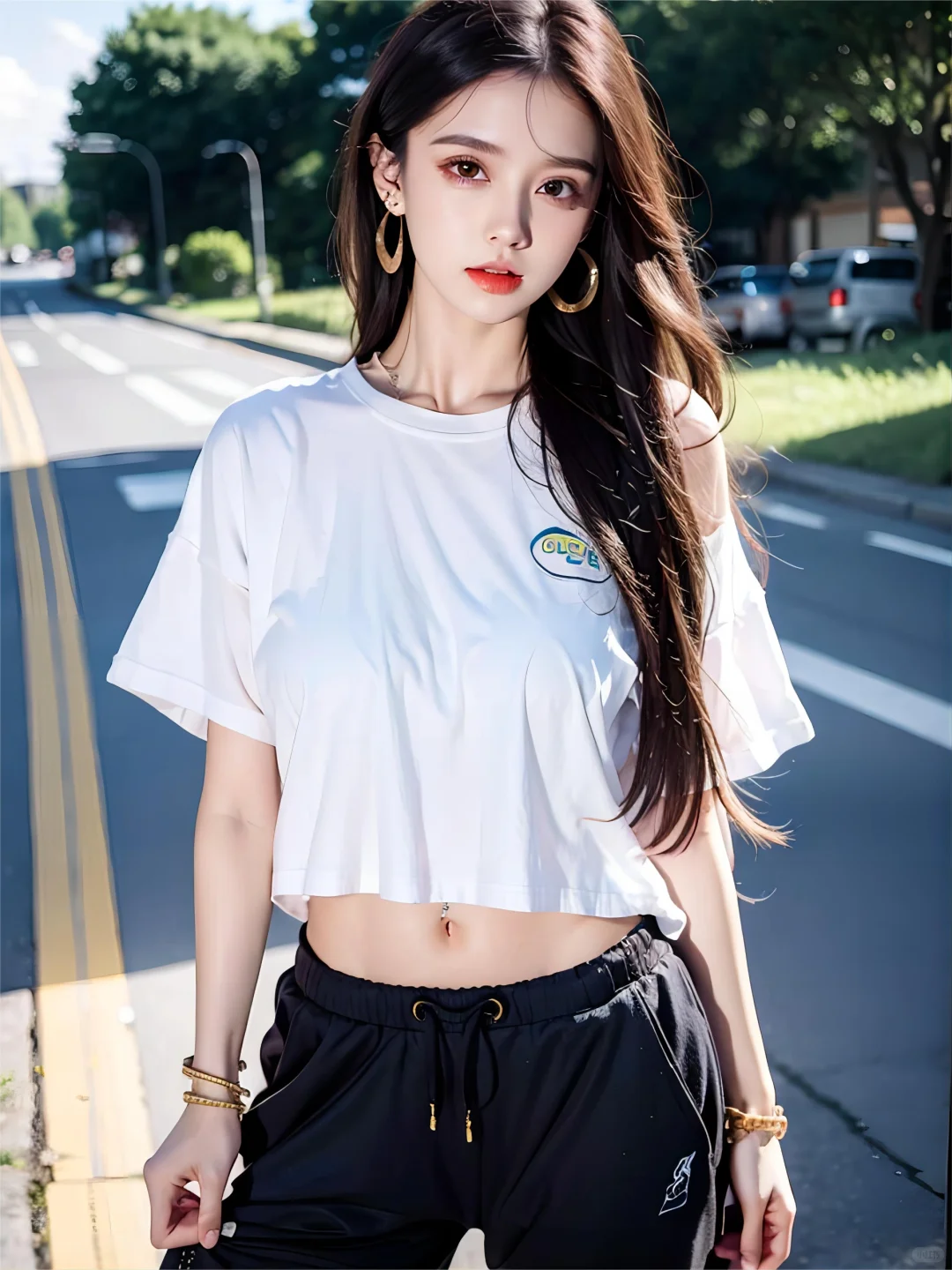 AI 绘画 宽松显瘦，休闲运动