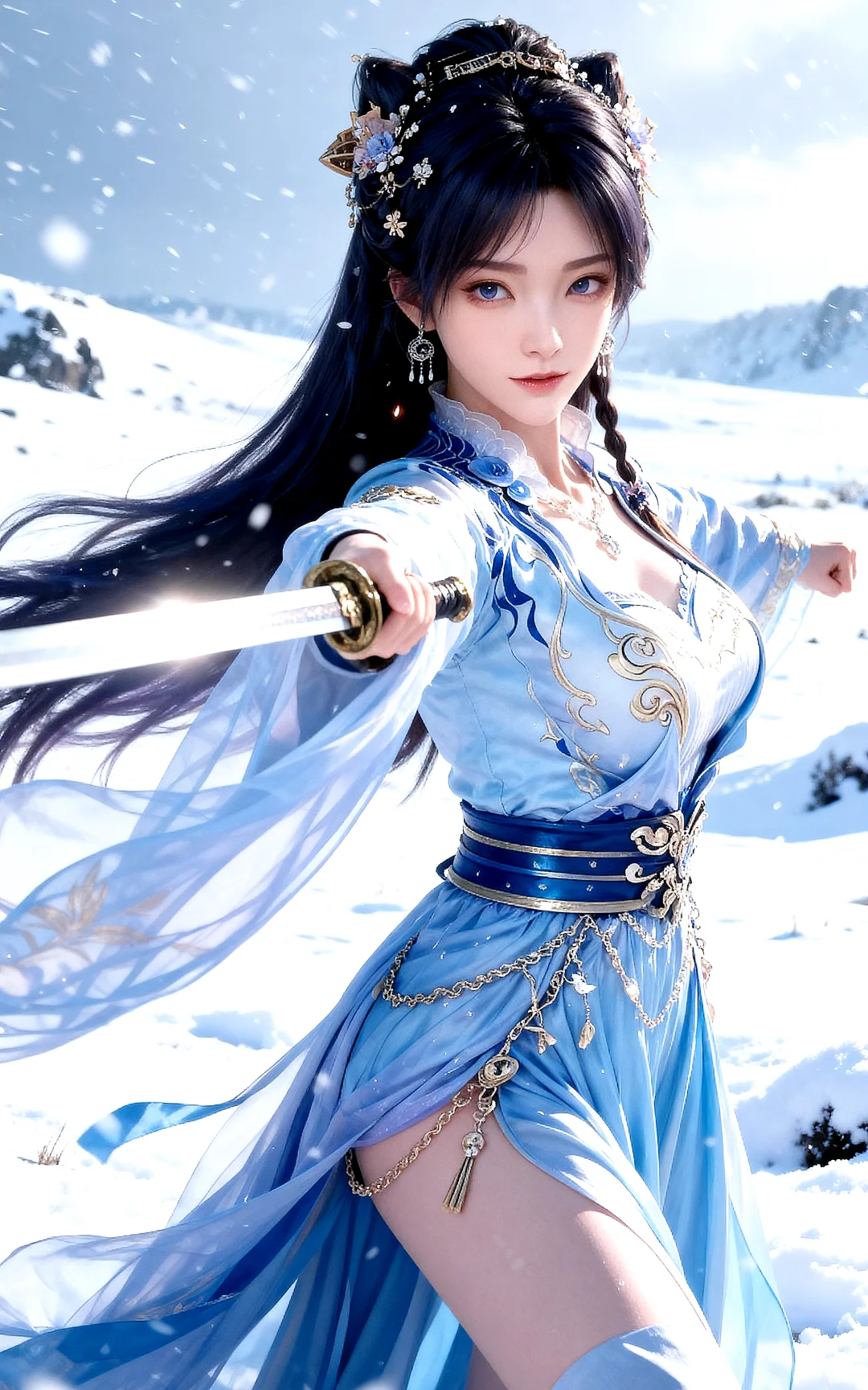 国漫女神｜姬紫月遮天手机AI二次元动漫壁纸