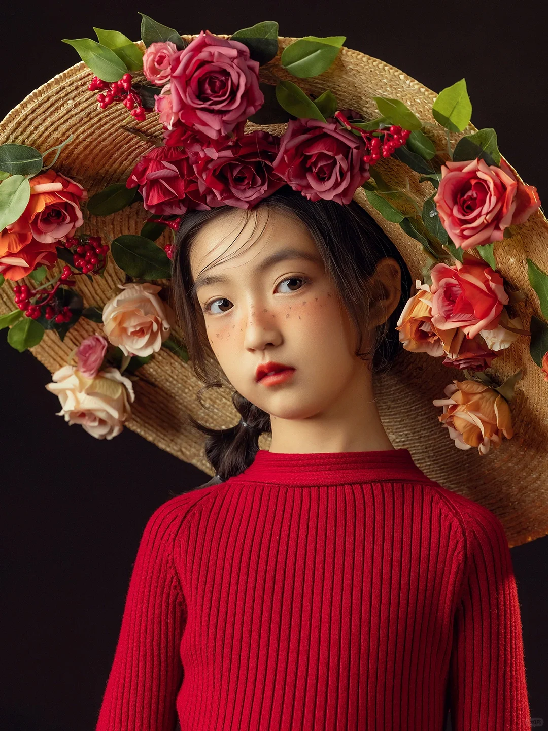 繁花中绽放青春｜璀璨热烈的中国红儿童写真