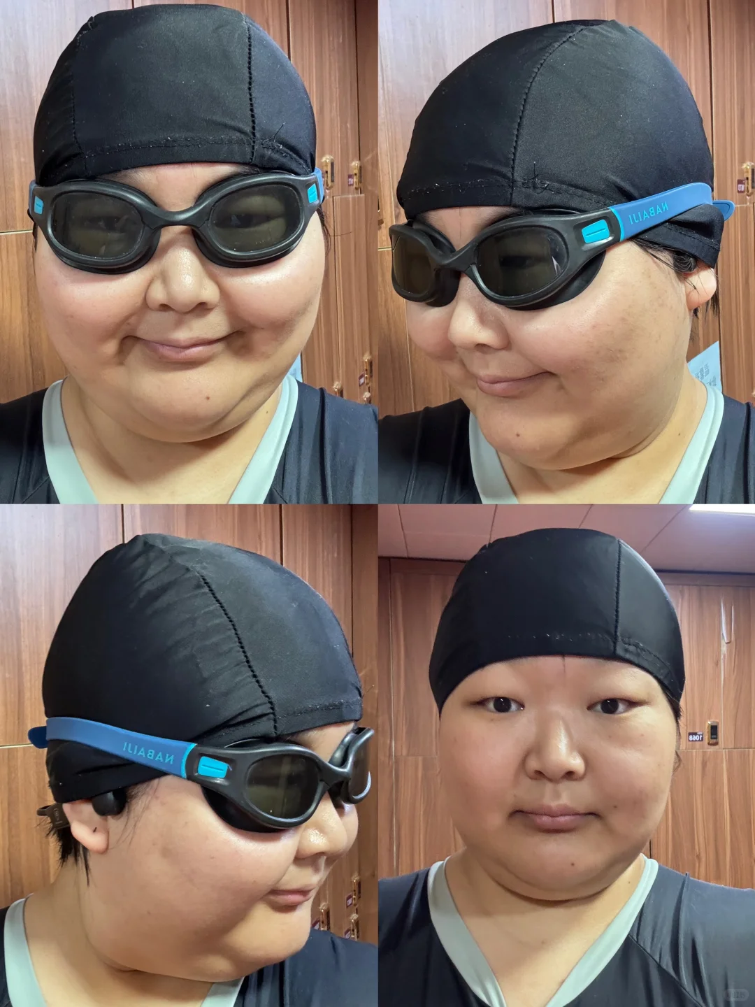 201斤 大头大脸带泳帽