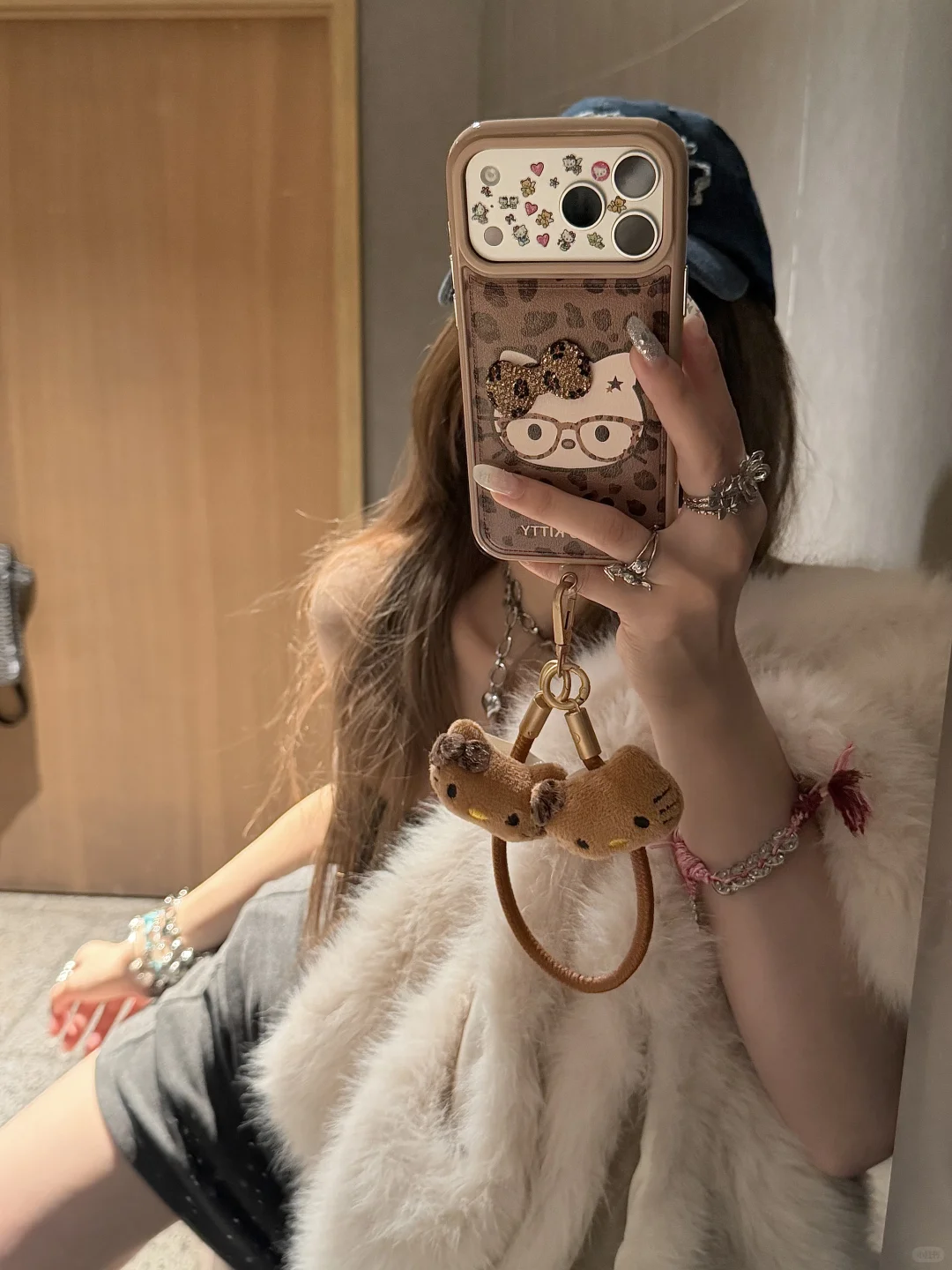 辣妹预警*♡+*.轻朋克亚亚感豹纹kitty好酷辣