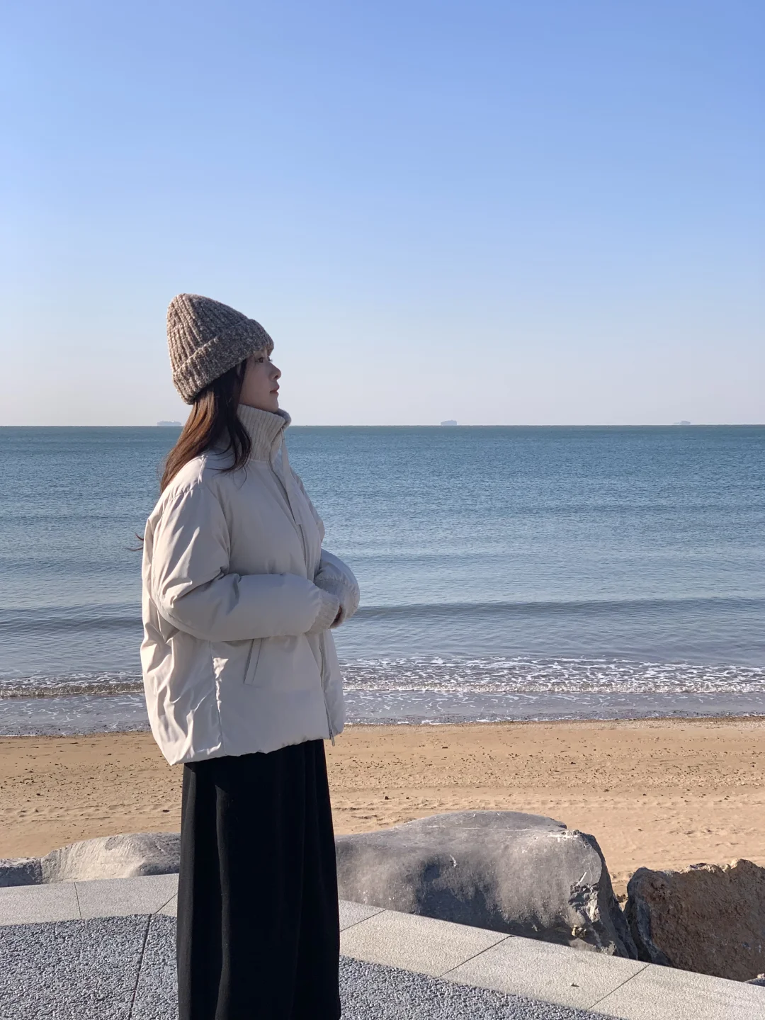 先找到海边啦～海风很舒服～