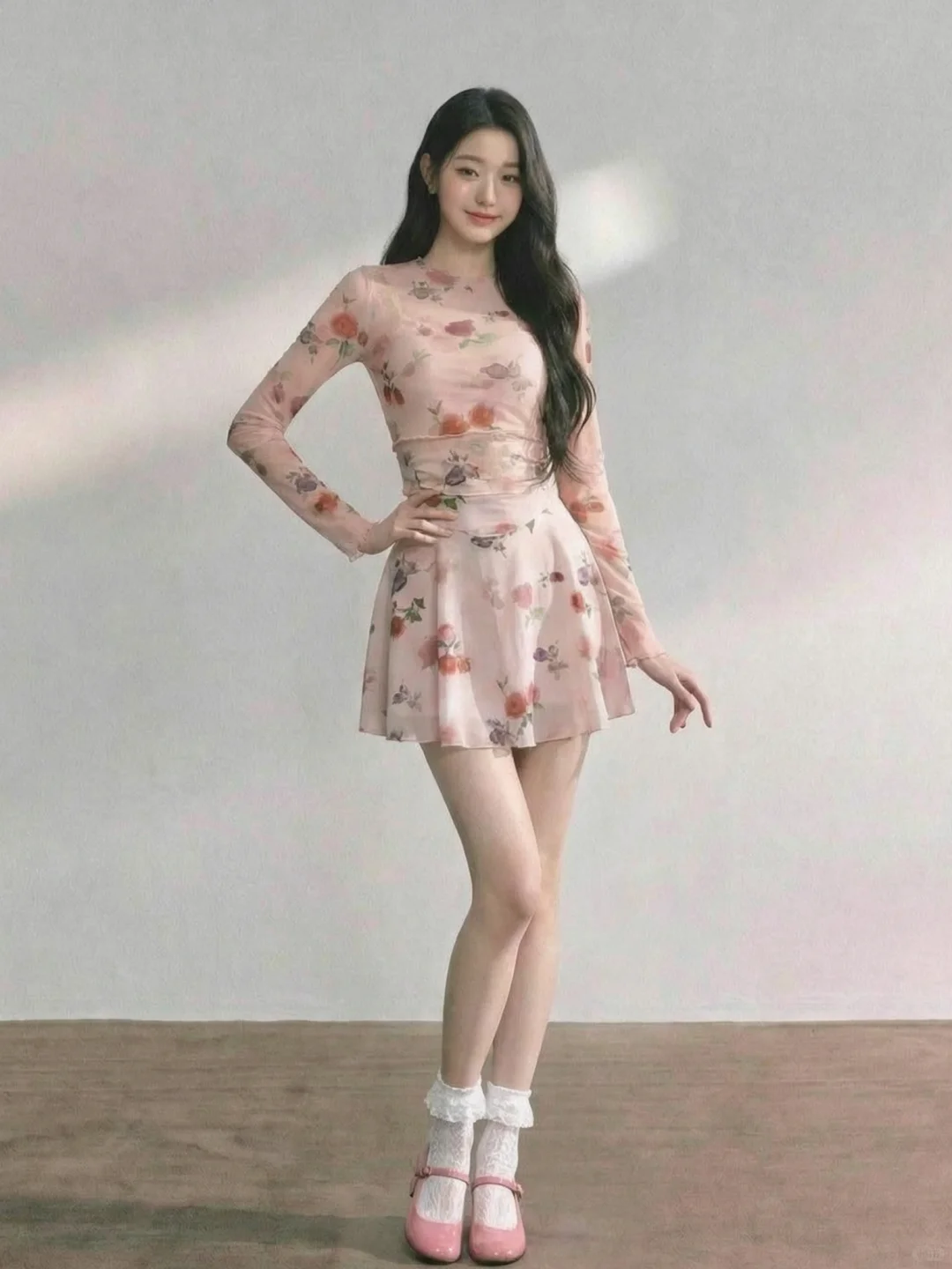 粉花泳衣把 “易碎感美女” 焊身上了🌸