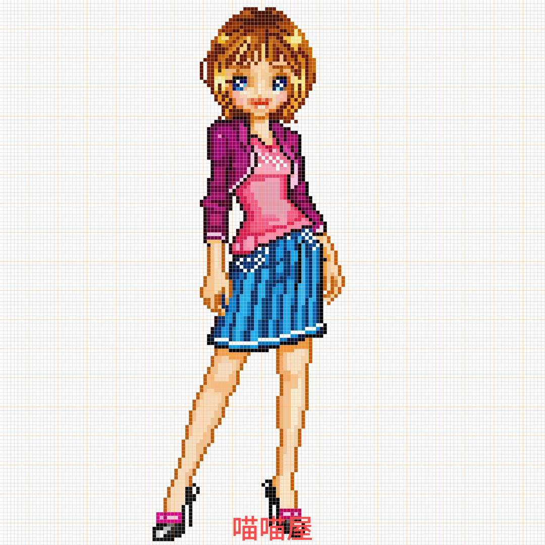 拼豆图纸｜千禧风辣妹