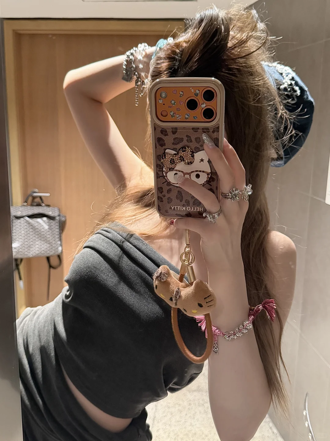 辣妹预警*♡+*.轻朋克亚亚感豹纹kitty好酷辣