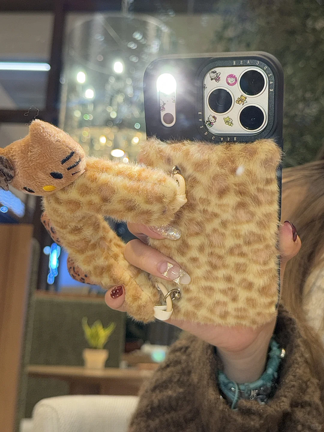 公主辣妹⊹⁺˖໋̟毛绒绒豹纹腕带kitty美辣疯🐆