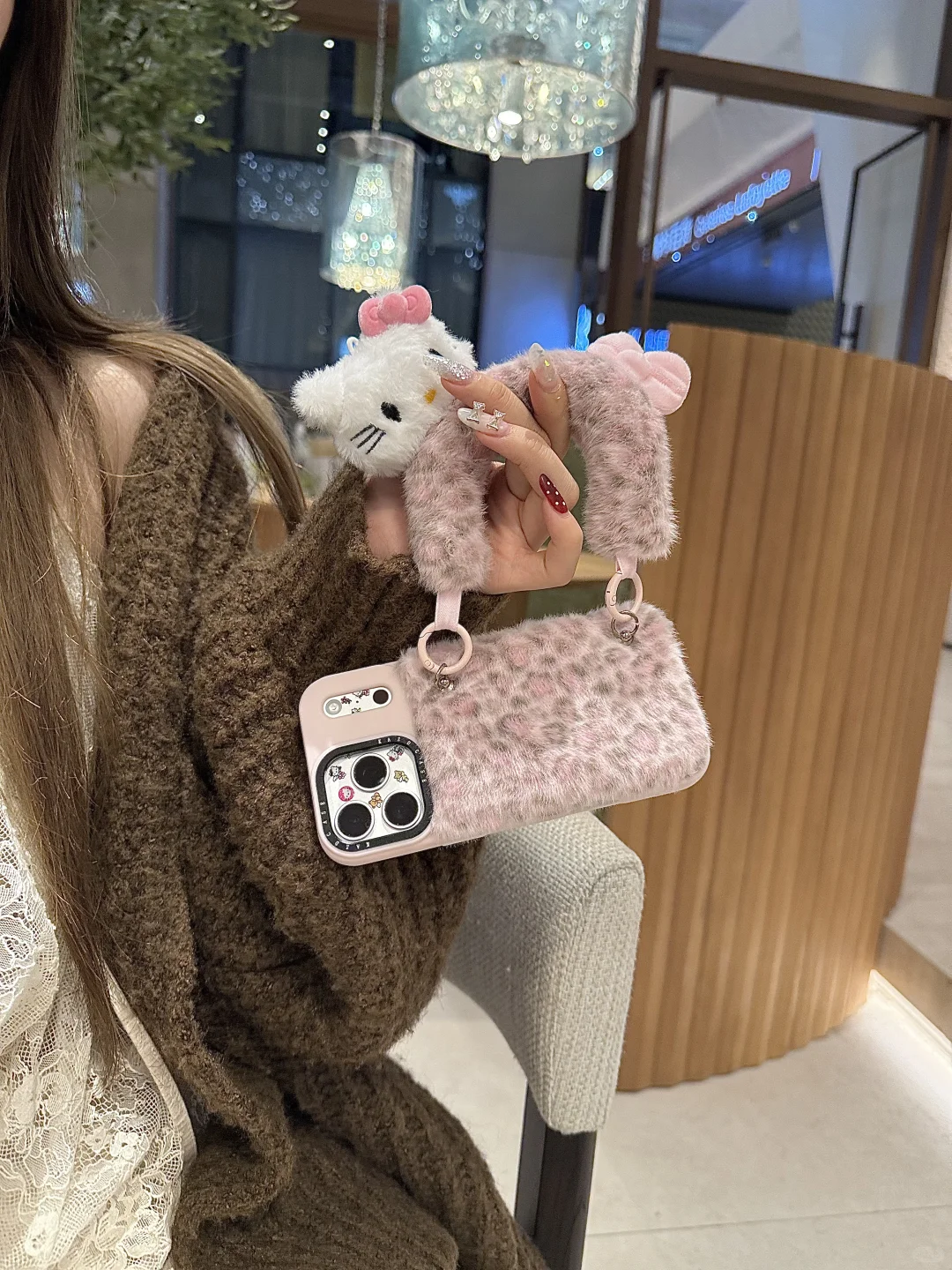 公主辣妹⊹⁺˖໋̟毛绒绒豹纹腕带kitty美辣疯🐆