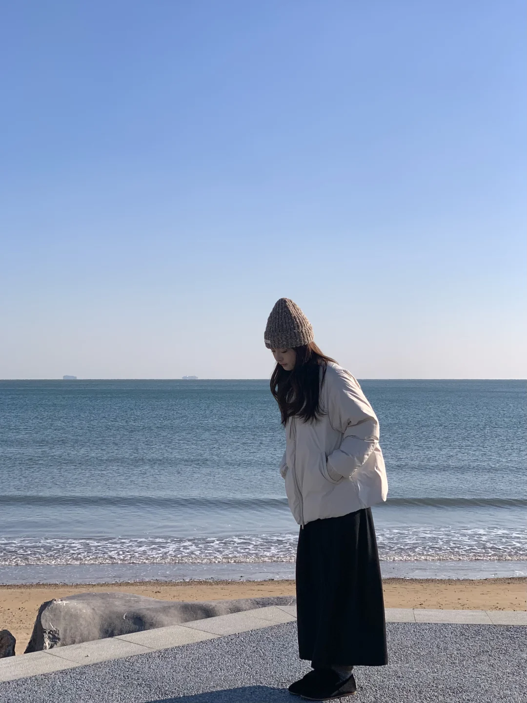 先找到海边啦～海风很舒服～