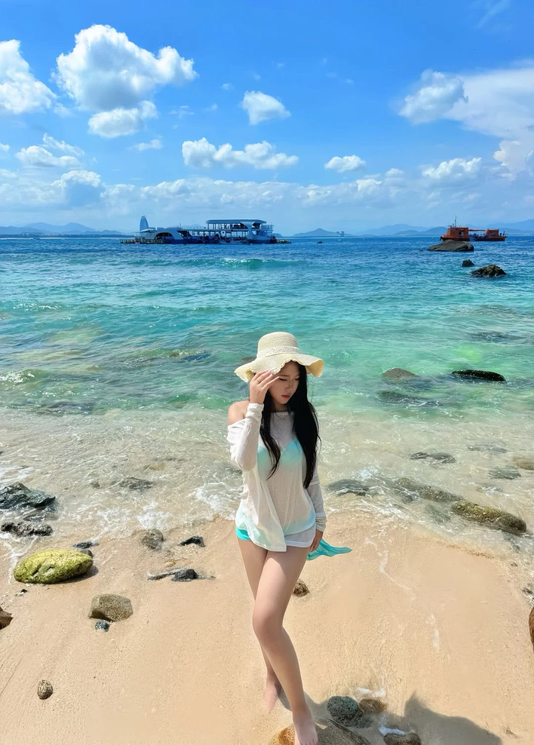 海边的我，比泳衣更辣妹耶👙🫧🩵