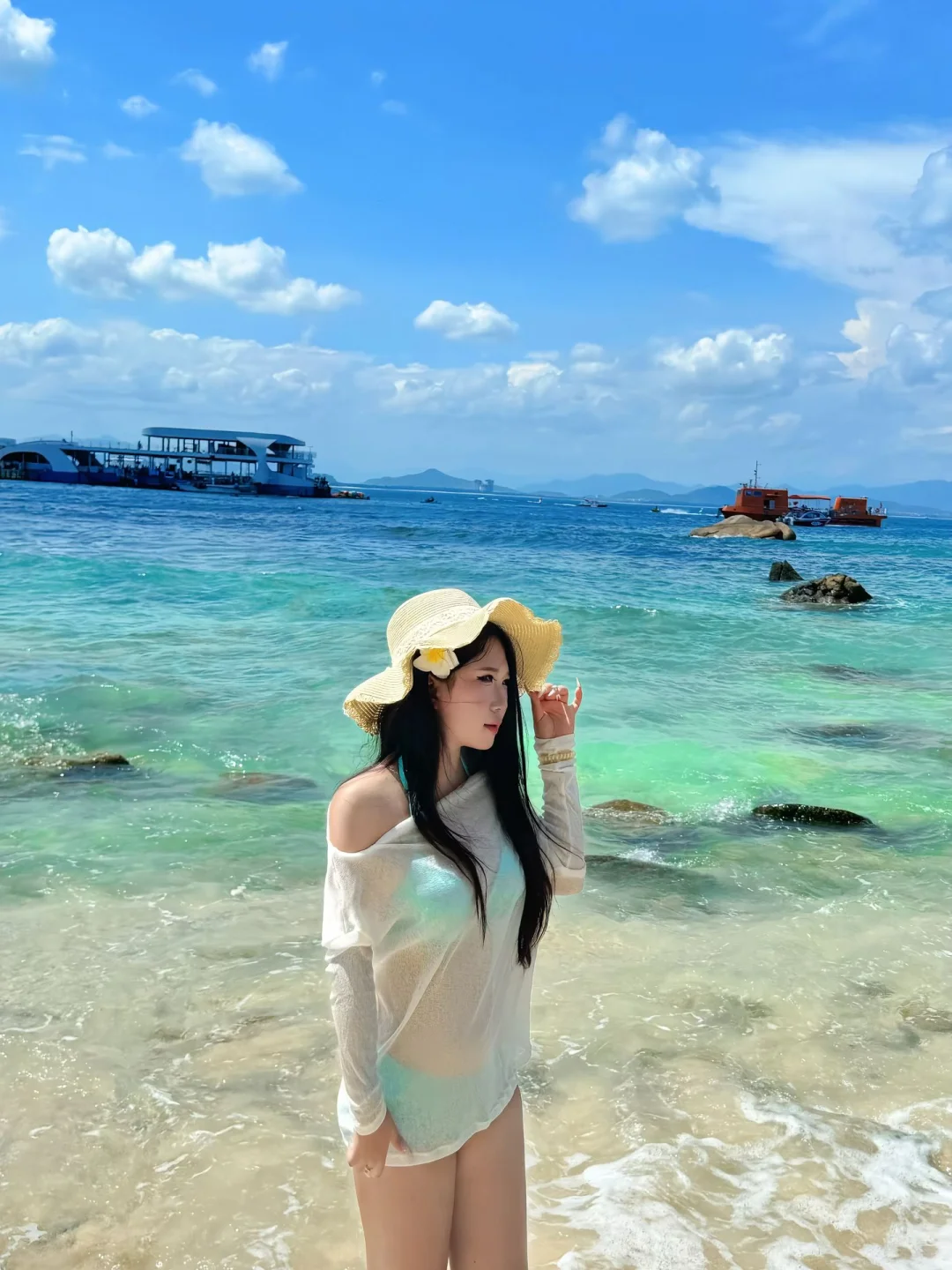 海边的我，比泳衣更辣妹耶👙🫧🩵