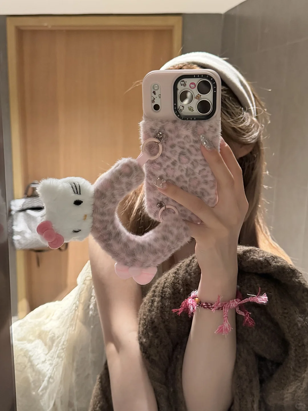 公主辣妹⊹⁺˖໋̟毛绒绒豹纹腕带kitty美辣疯🐆