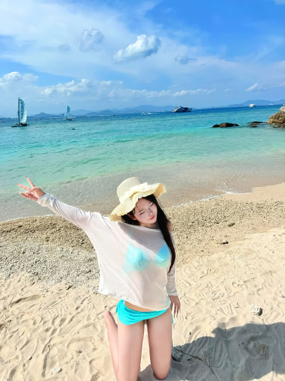 海边的我，比泳衣更辣妹耶👙🫧🩵