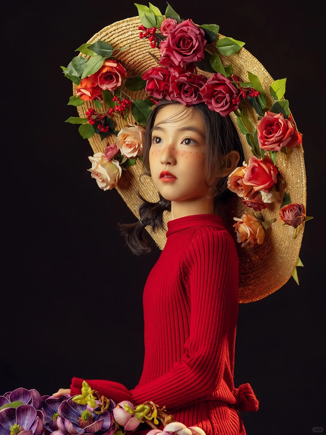 繁花中绽放青春｜璀璨热烈的中国红儿童写真