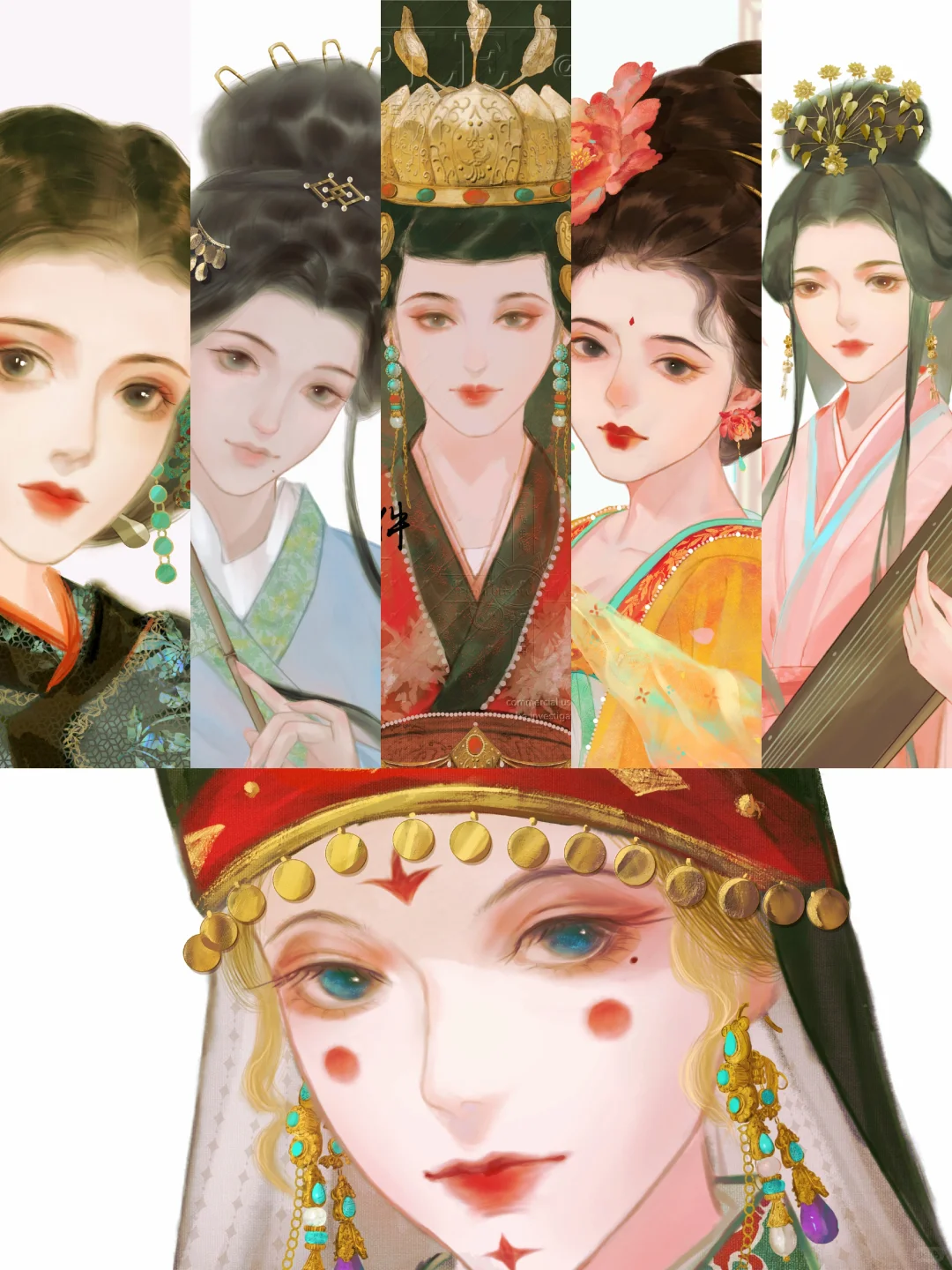 古风九图合集｜白雪凝琼貌，明珠点绛唇