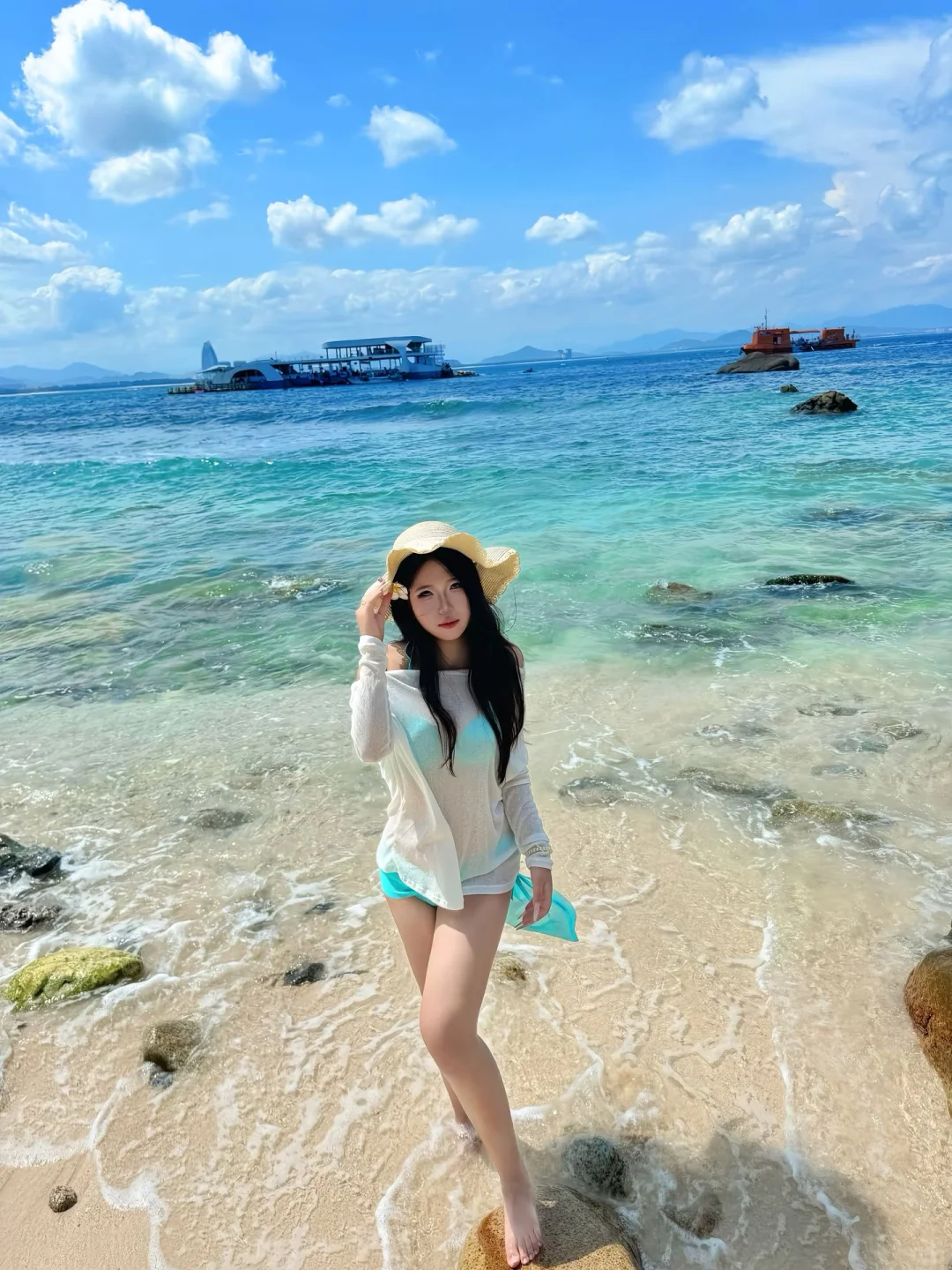 海边的我，比泳衣更辣妹耶👙🫧🩵