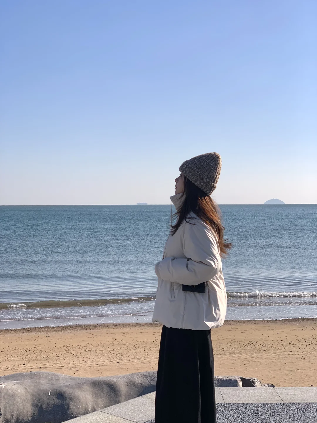 先找到海边啦～海风很舒服～