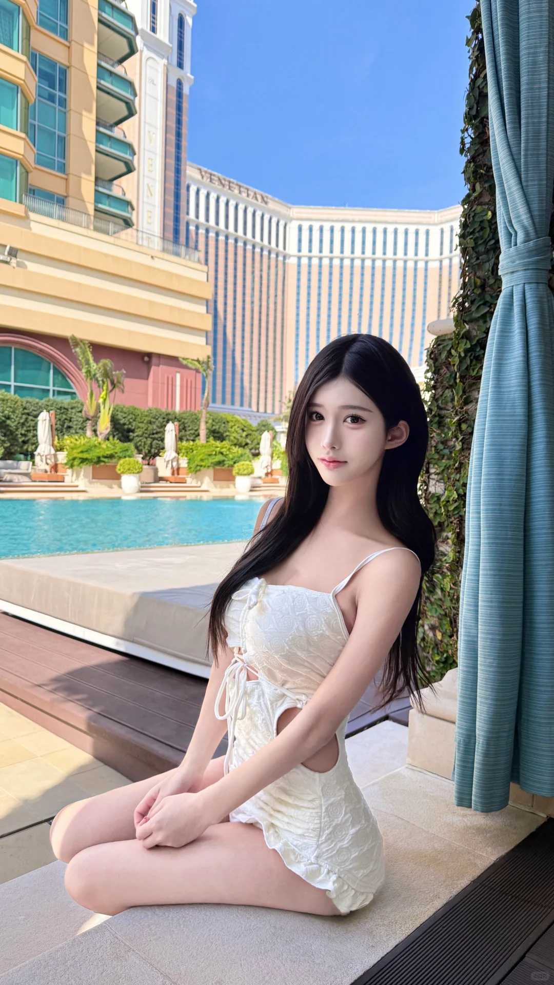 TS穿泳装在泳池 尴尬了