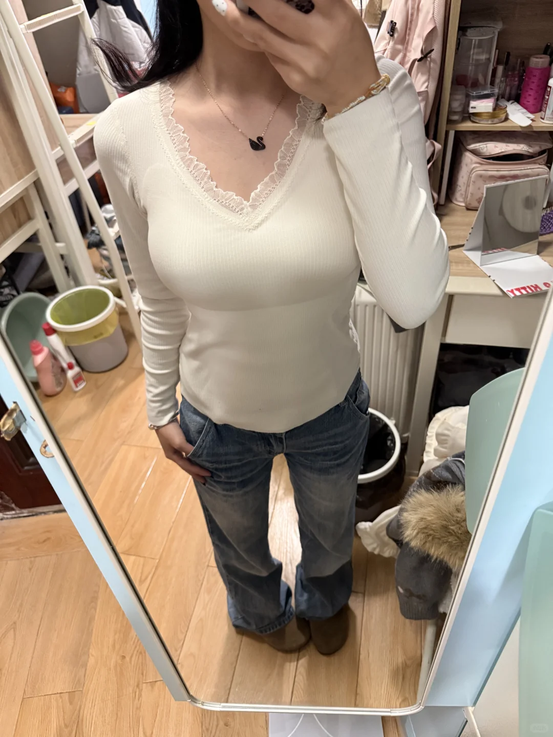 女大蕾丝保暖内搭分享