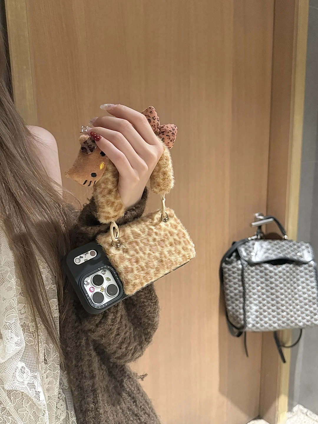 公主辣妹⊹⁺˖໋̟毛绒绒豹纹腕带kitty美辣疯🐆