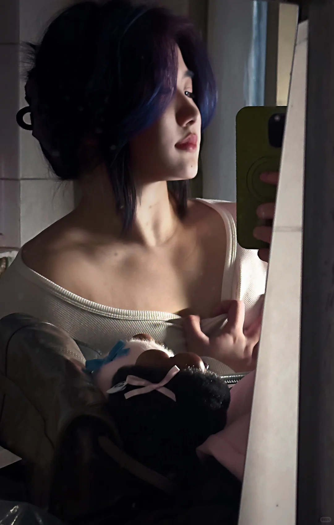 姐练的胸肌如果你想靠