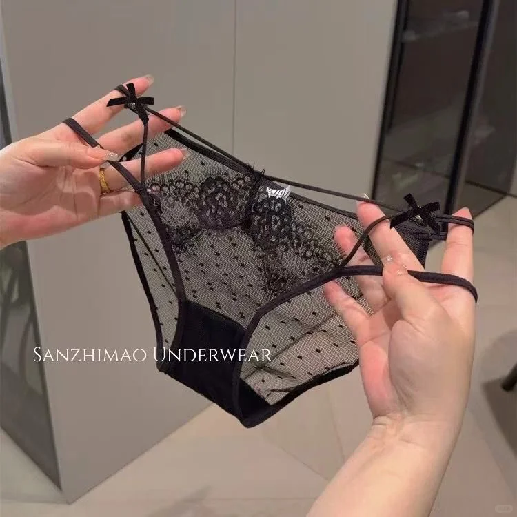 纯欲天花板！蕾丝网纱内裤太勾人了
